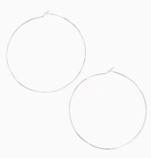 Earrings-Silver Round Hoops