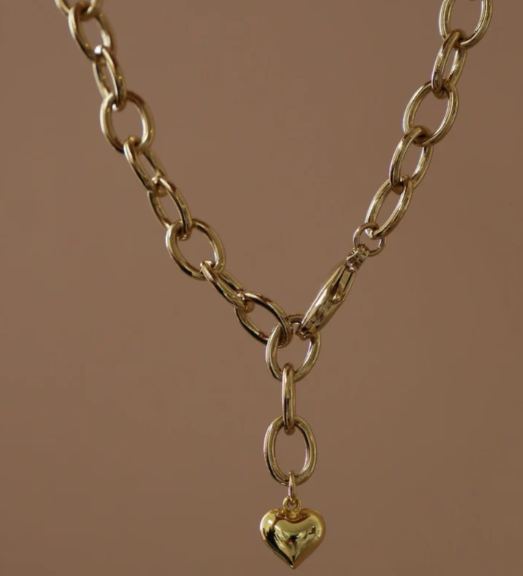 CN1583G Gold Necklace-Amor Link Chain