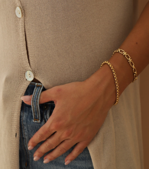B1231G Gold Bracelet-Florence Chain