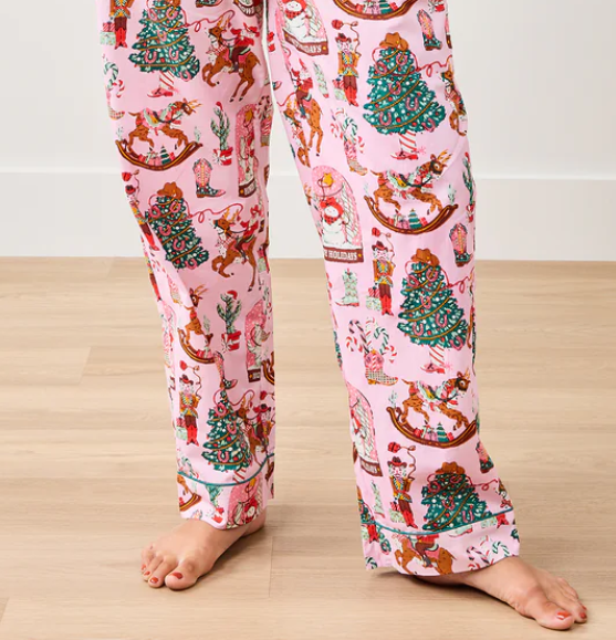 Cowboy Christmas Pink Boots Cotton