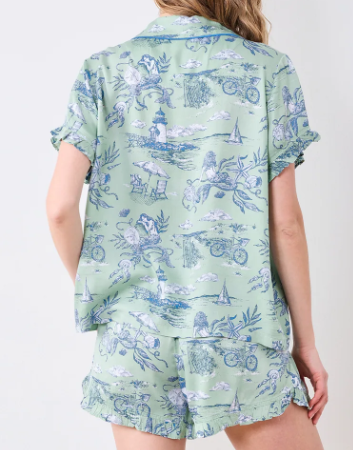 Satin-Mermaid Toile (Seafoam)