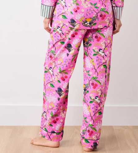 Cotton-Bird & Blossom (Fuschia Berry)