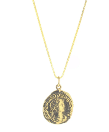Necklace-Gold Large Hermes Coin