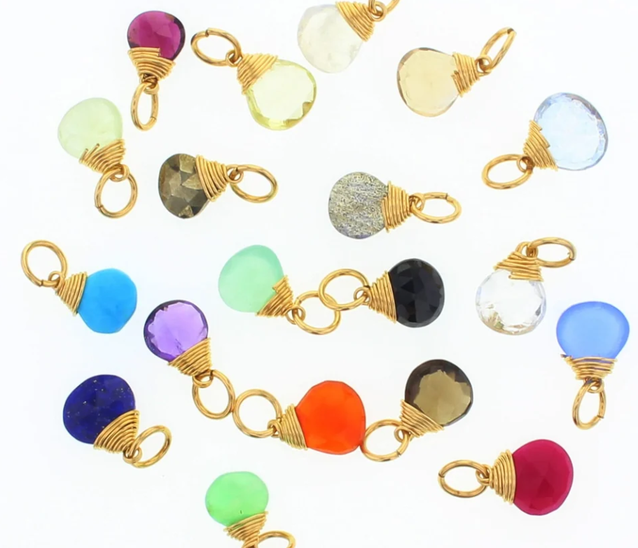 Gold Briolette Stone Single