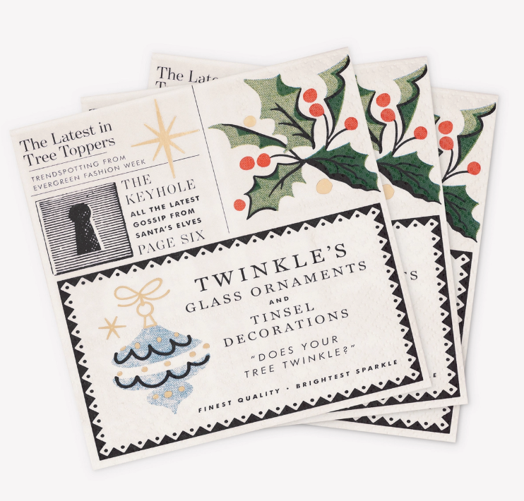 Cocktail Napkin Set of 40-Christmas Chronical