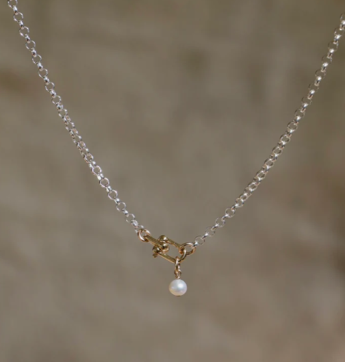 CN1609 Necklace-Sora Link Chain & Pearl