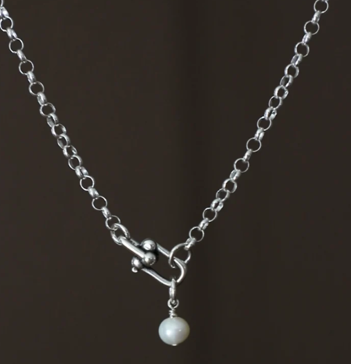 CN1609 Necklace-Sora Link Chain & Pearl