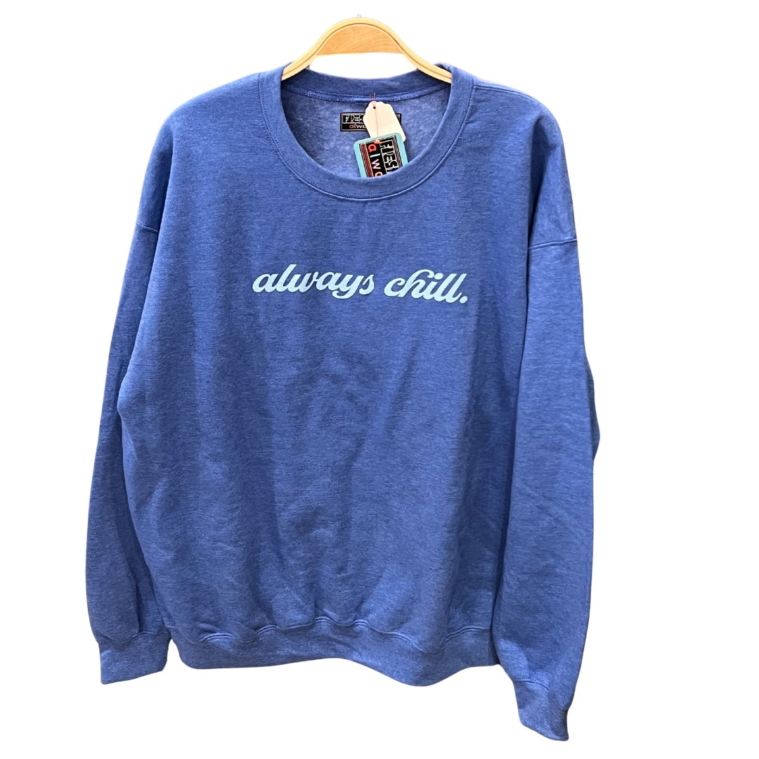 Cozy Crew Neck Sweatshirt-Always Chill Denim Blue