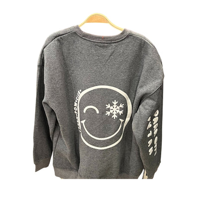 Cozy Crew Neck Sweatshirt-Up To Snow Good Grey