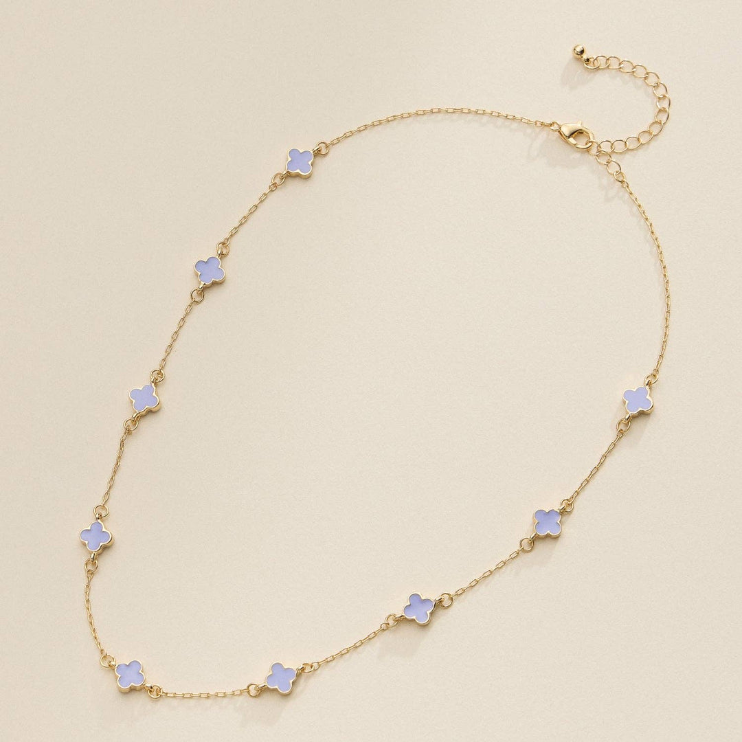 Necklace-Enamel Clover Station