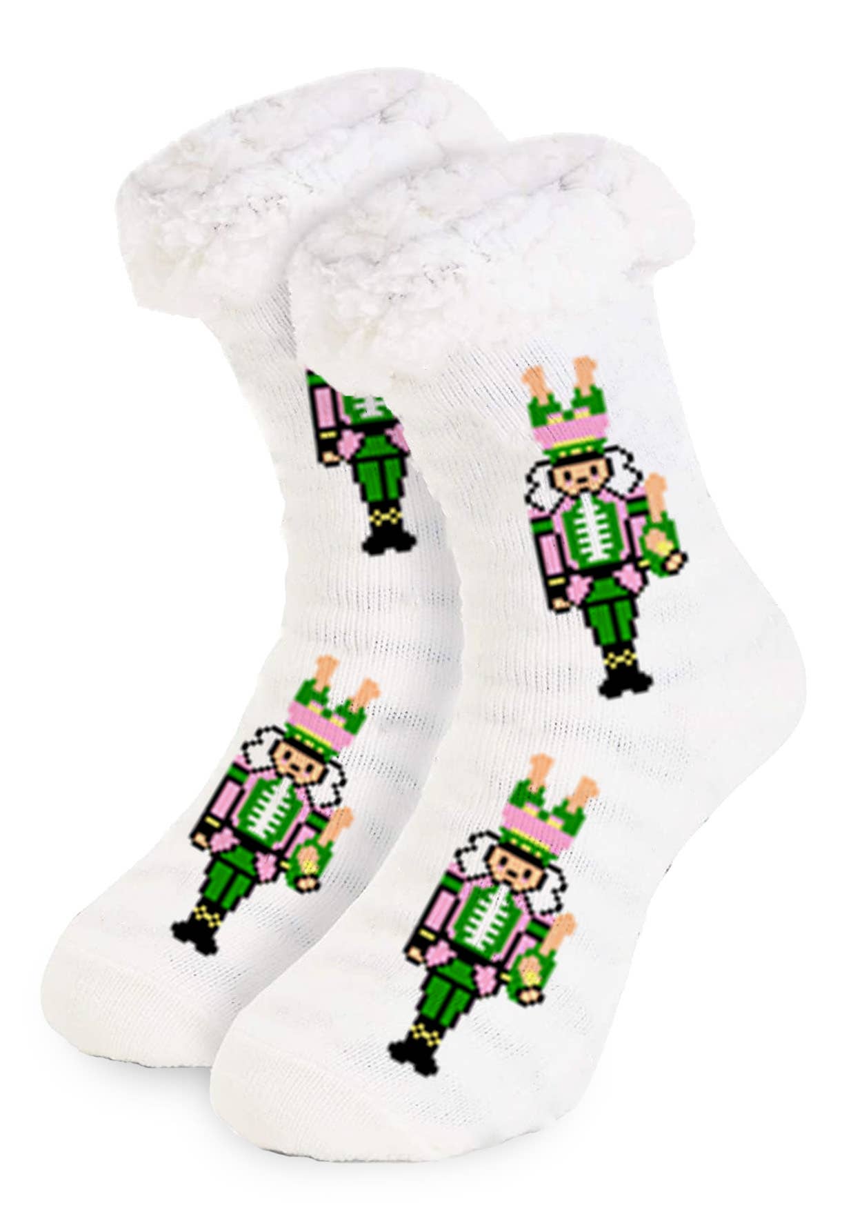 Knit Slipper Socks-Nutcracker Champagne