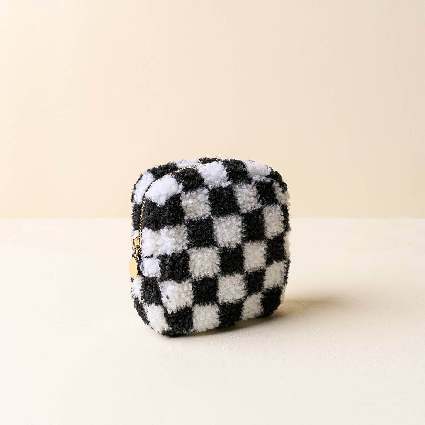 Teddy Pouch Square-Check Black