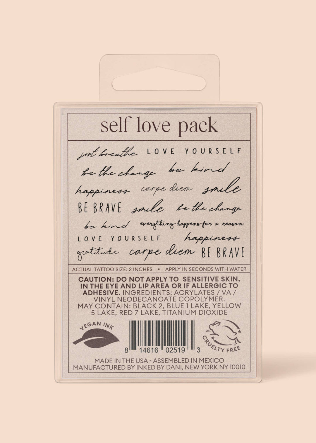 Self Love Temporary Tattoo Pack