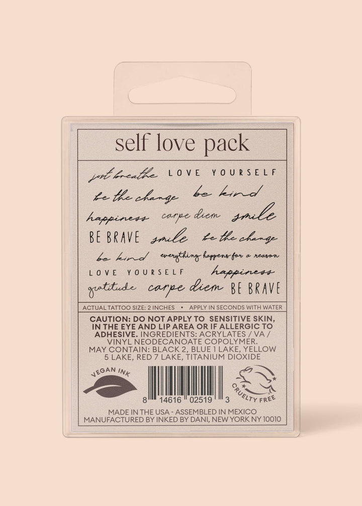 Self Love Temporary Tattoo Pack