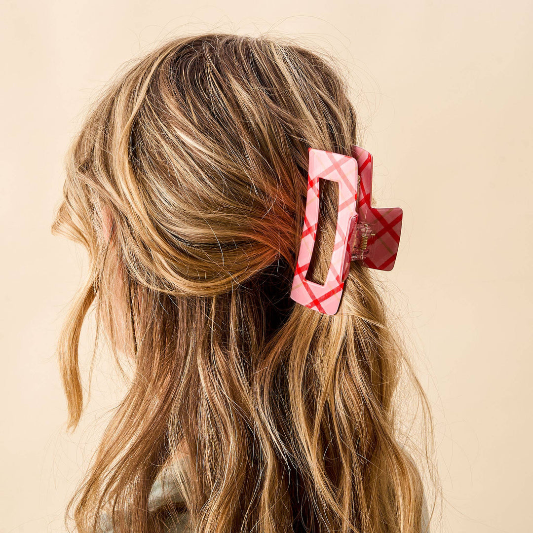 Claw Clip-Pink Plaid