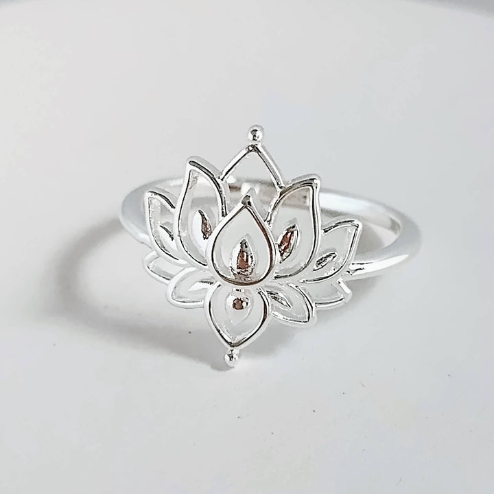 Gold Lotus Ring, Silver Lotus Ring, Indian Ring, OM Ring: Gold