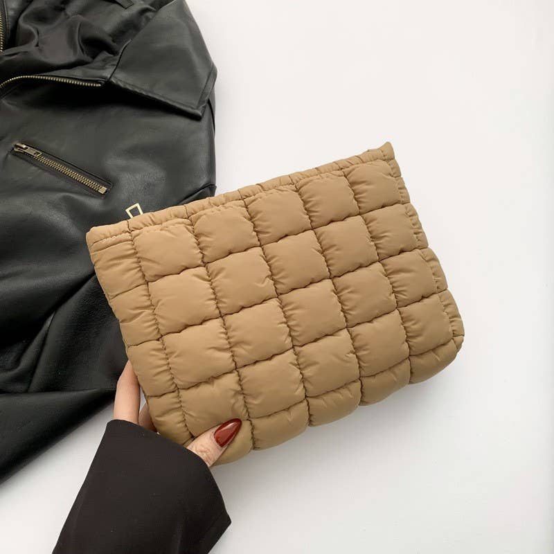 Cosmetic Bag-Quilted Puffy Clutch
