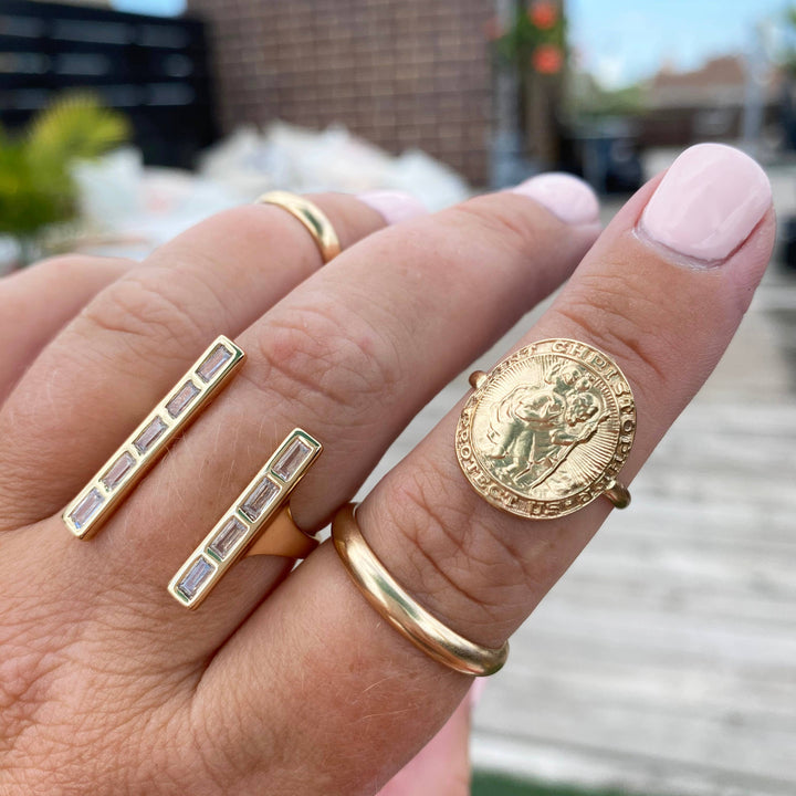 Ring-Gold St Christopher Coin WATERPROOF