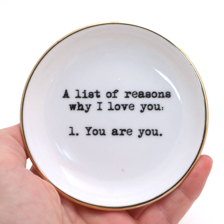 Reasons I Love You Ring Dish,with 22K Gold, ring holder