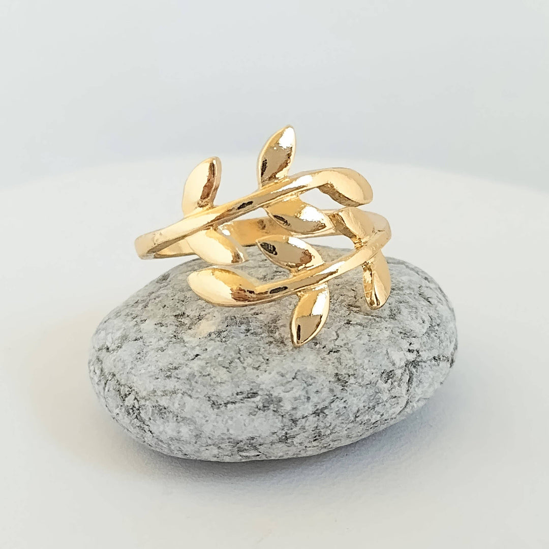 Leaf Ring, Nature Ring, Bypass Nature Ring: Rose Gold