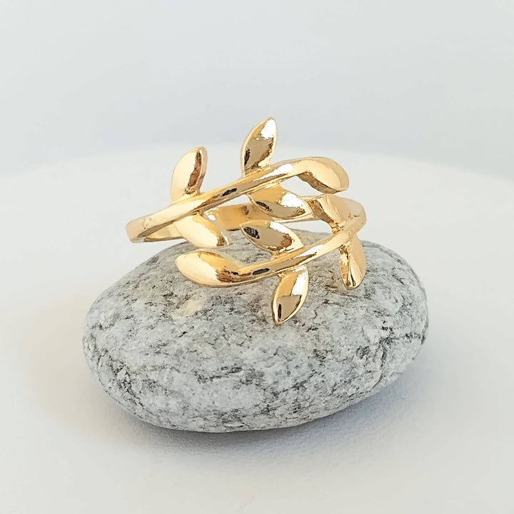 Leaf Ring, Nature Ring, Bypass Nature Ring: Rose Gold