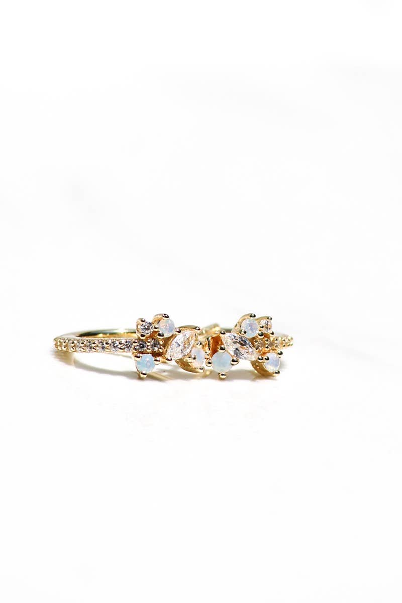 Huggie Earrings-White Opal Tropicale