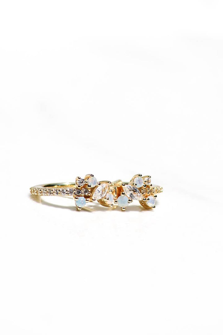 Huggie Earrings-White Opal Tropicale