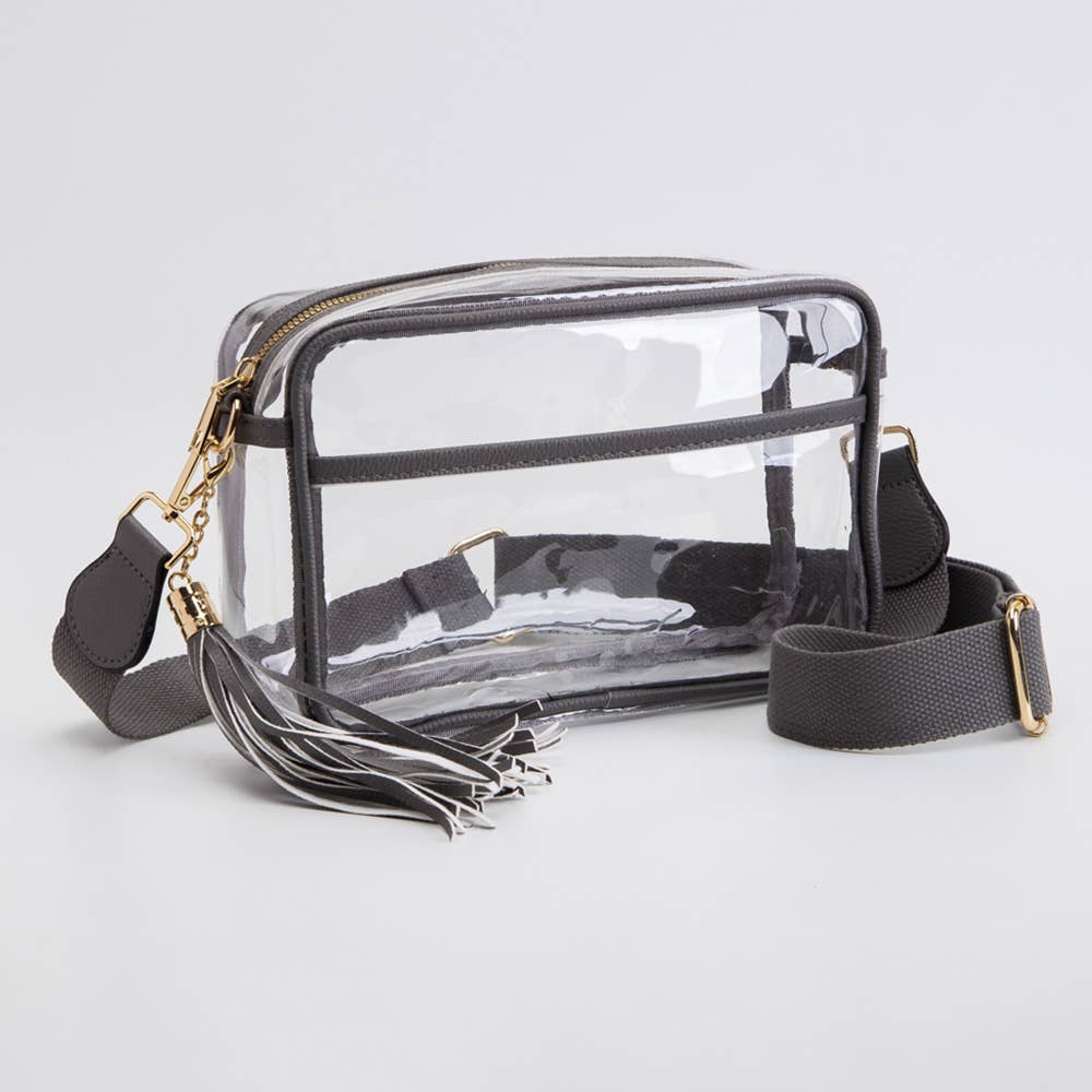 Tassel Crossbody Bag-Transparent
