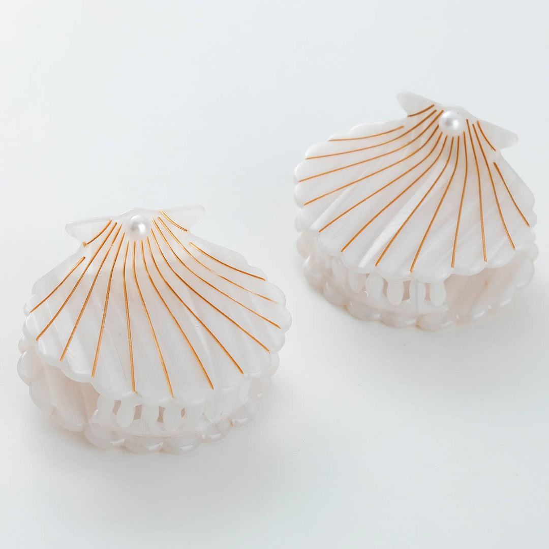 Opal Pearl Seashell | Gold Painted Seashell Claw Clip