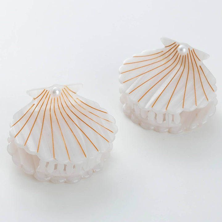 Opal Pearl Seashell | Gold Painted Seashell Claw Clip
