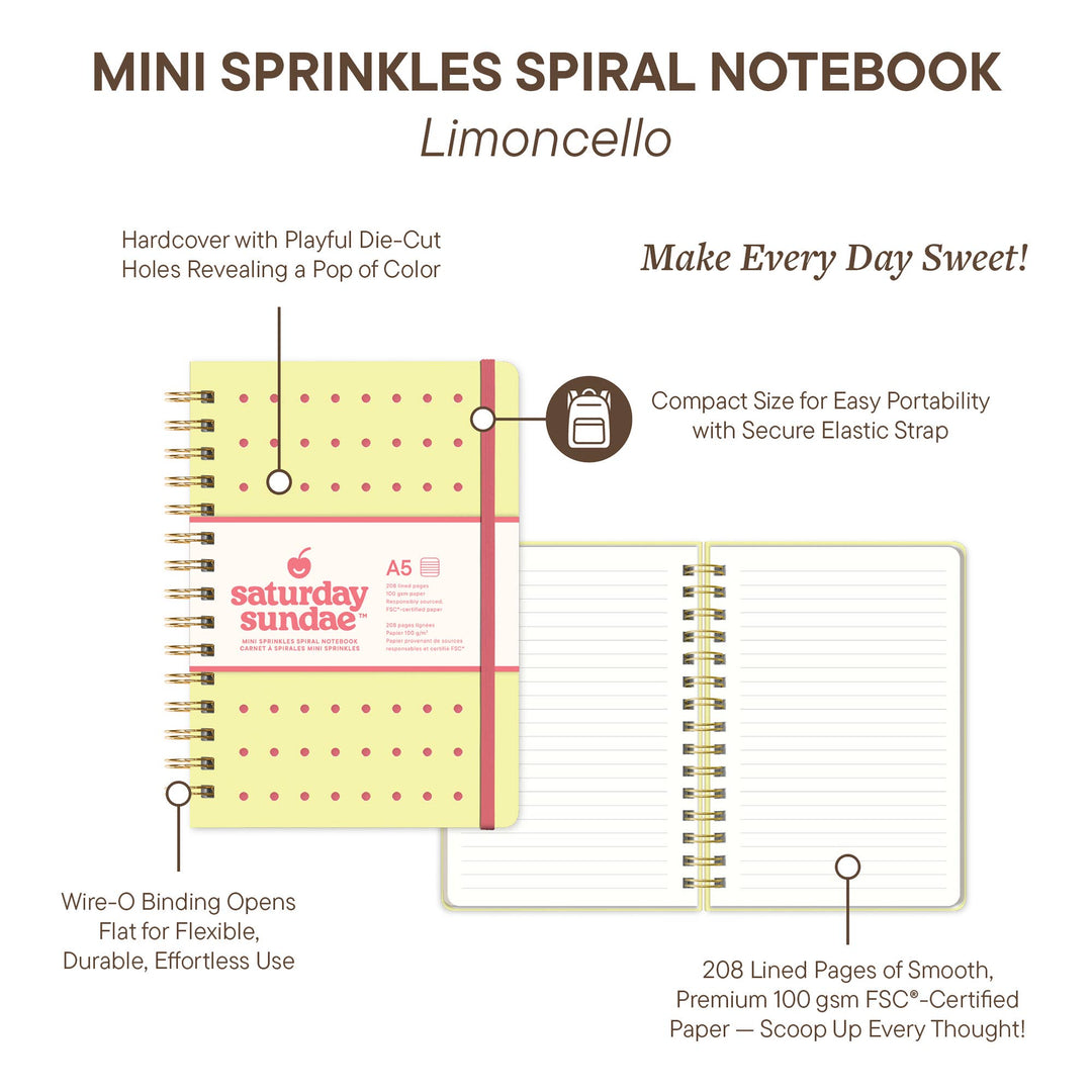 Spiral Notebook-Limoncello A5 Mini Sprinkles