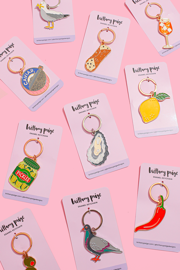 Enamel Keychain-Pickle Jar