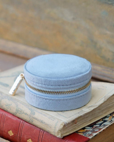 Yvonne-Velvet Round Travel Jewelry Box