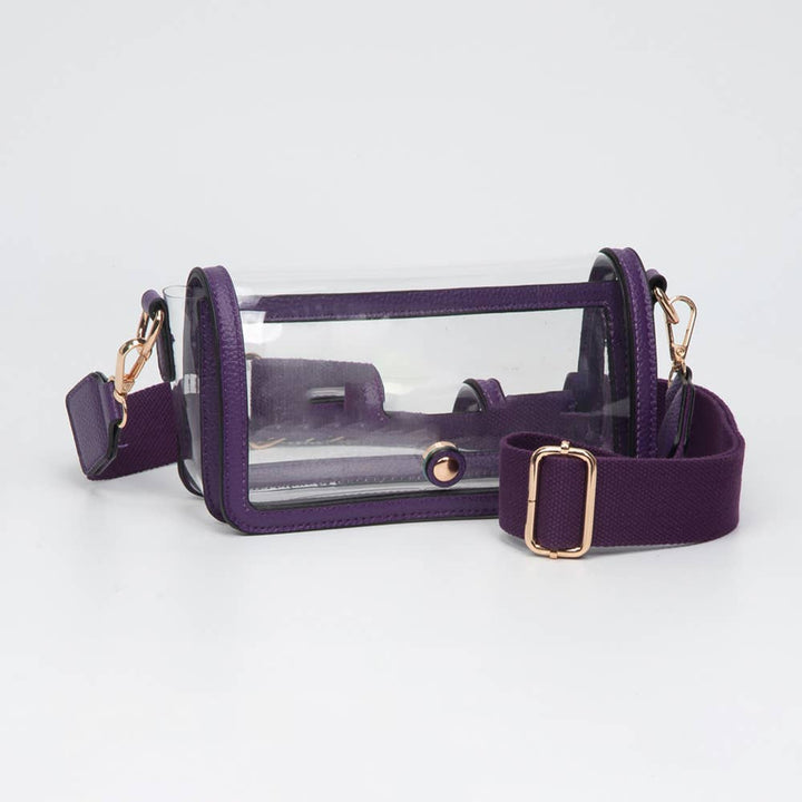Flap Crossbody Bag-Transparent Rectangle