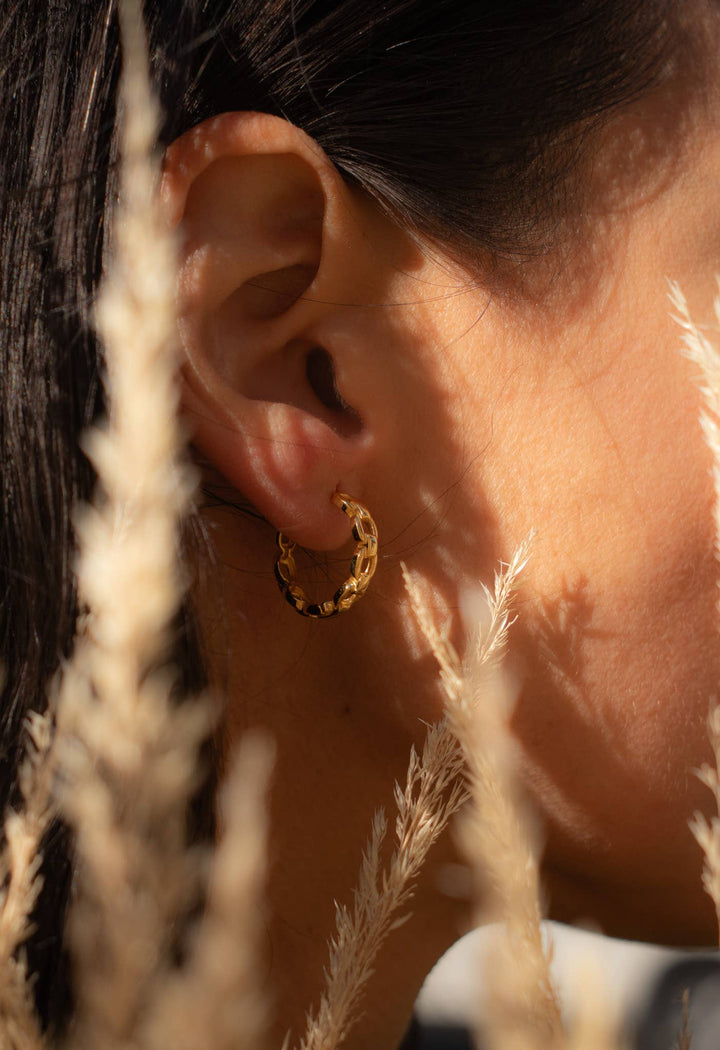 Chain Link Hoop Earrings
