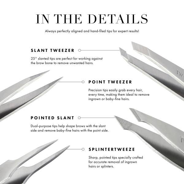 Retail-Mini Slant Tweezer Stainless