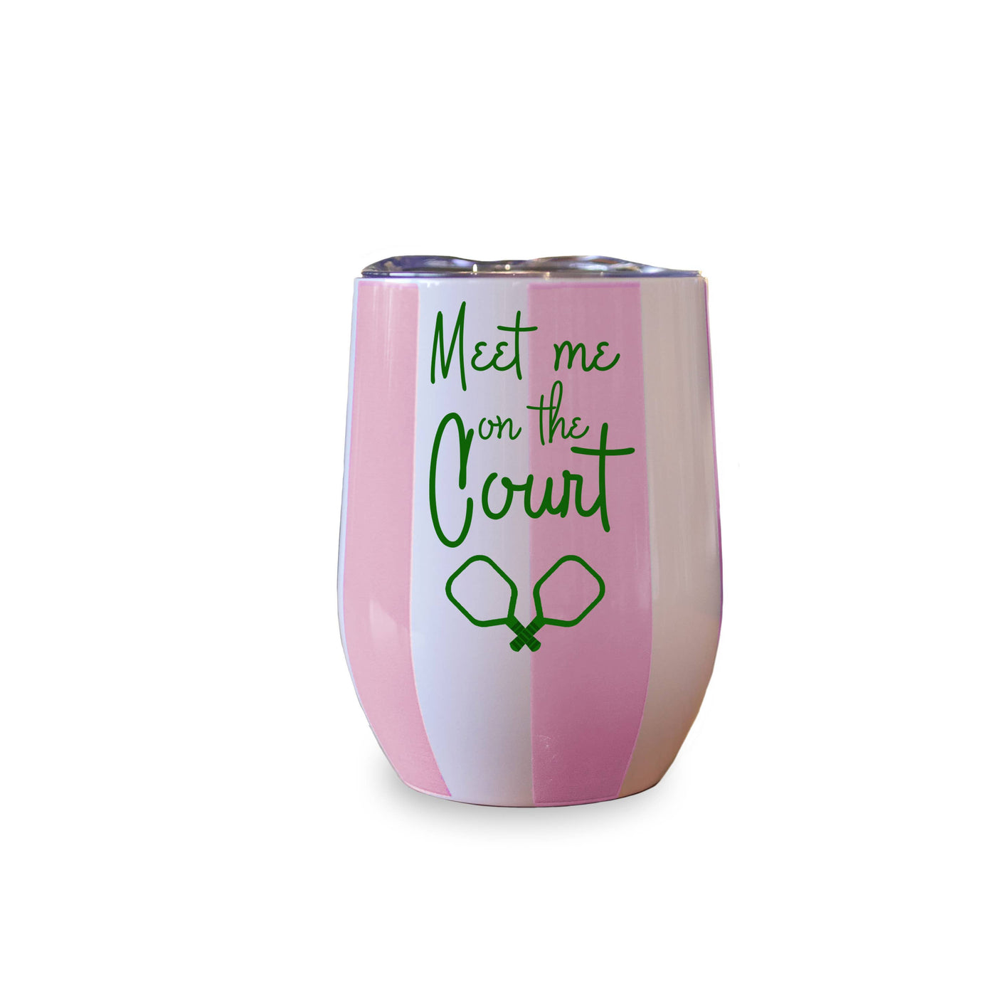 Insulated Wine Tumbler- Meet me on the Court- Pickleball