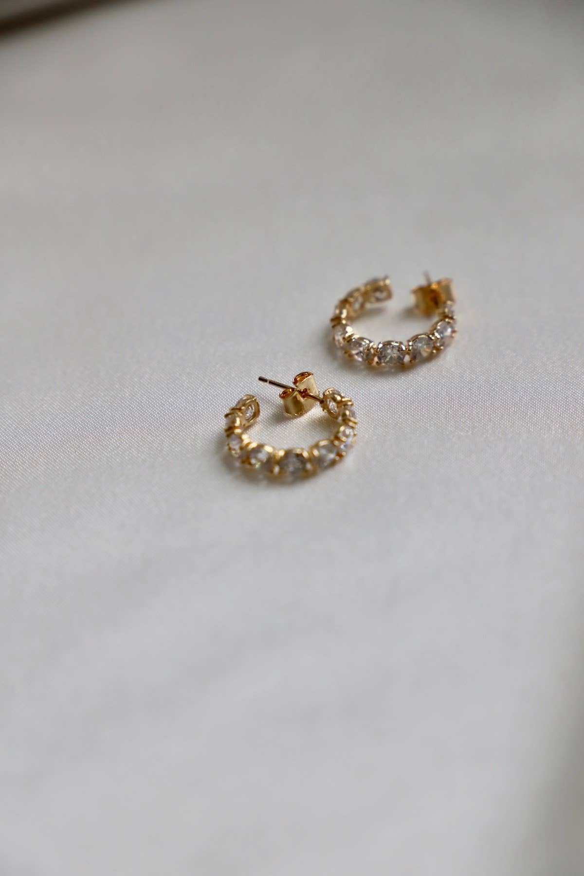 E1496G Gold Earrings-Stella CZ Eternity Hoops