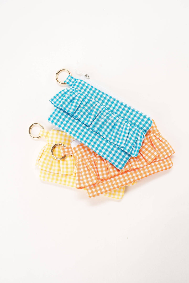 Gingham Ruffle Coin Purse