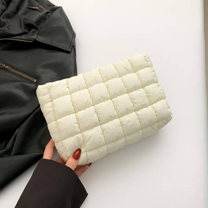 Cosmetic Bag-Quilted Puffy Clutch