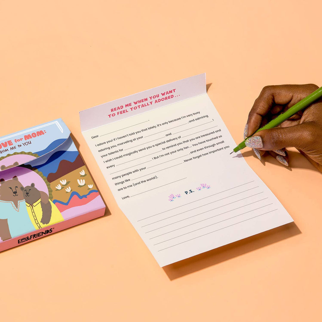 A Box of Love for Mom Fill in the Blank Read Me When Letters