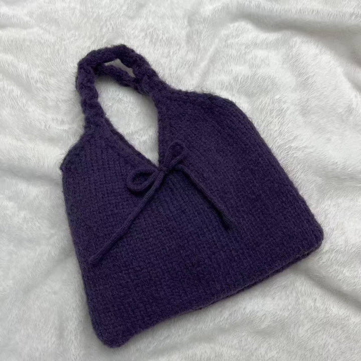 Cute Bow Knot Knit Handbag Underarm Bag DP25H585