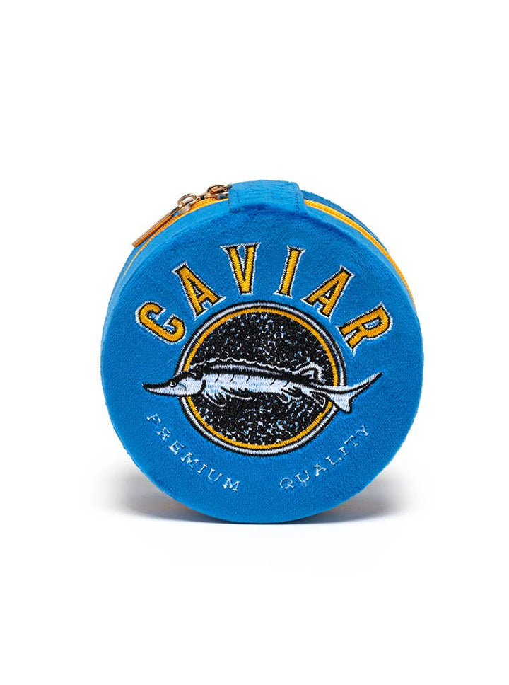 Velvet Jewelry Zip Case / Organizer - Caviar Tin - Blue