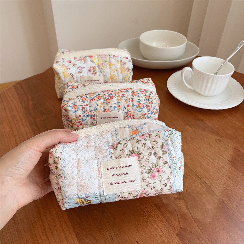 Floral Print Padded Simple Cosmetic Bag DPB2416
