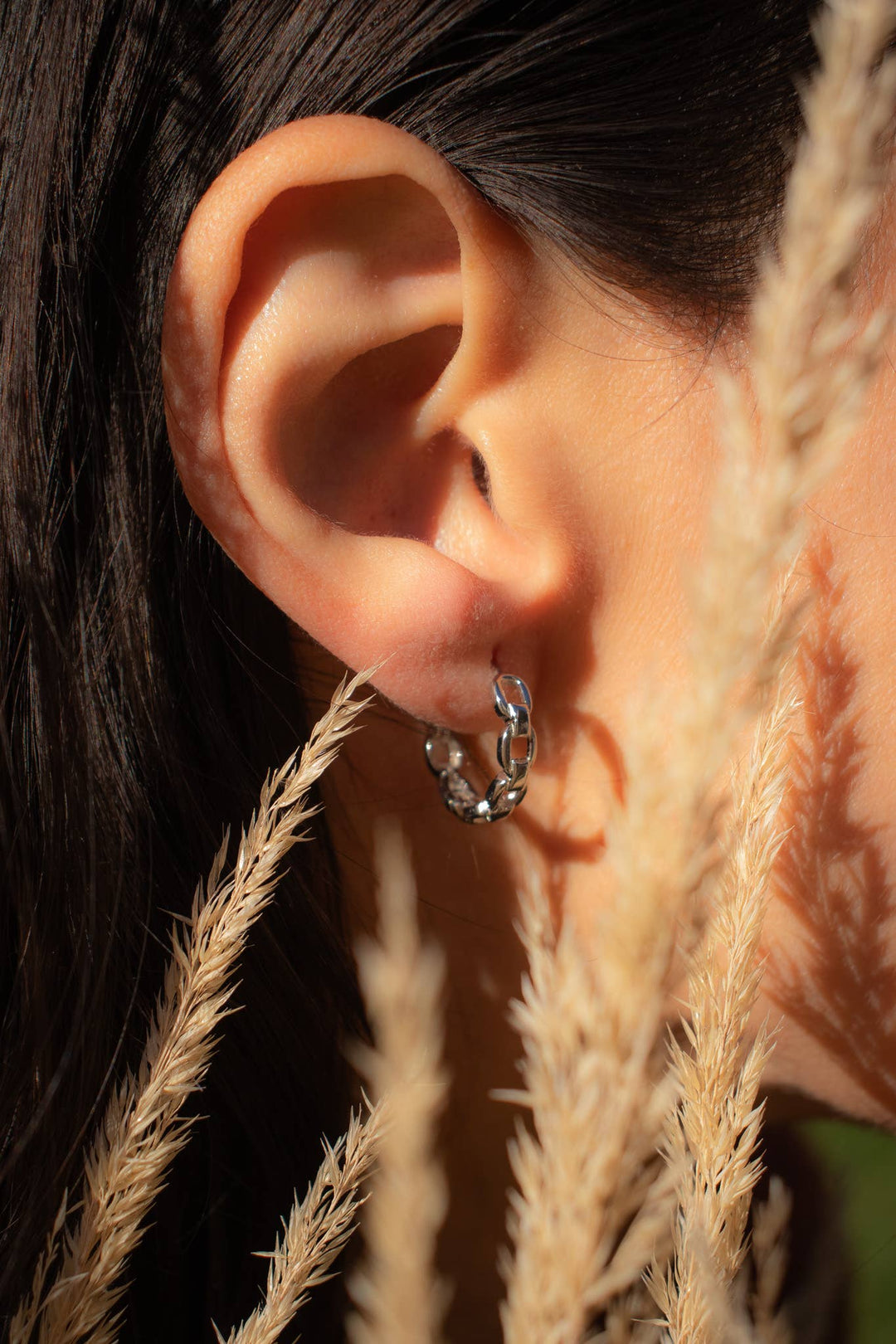 Chain Link Hoop Earrings