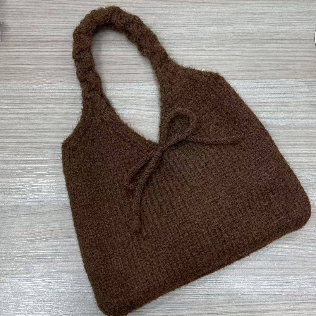 Cute Bow Knot Knit Handbag Underarm Bag DP25H585