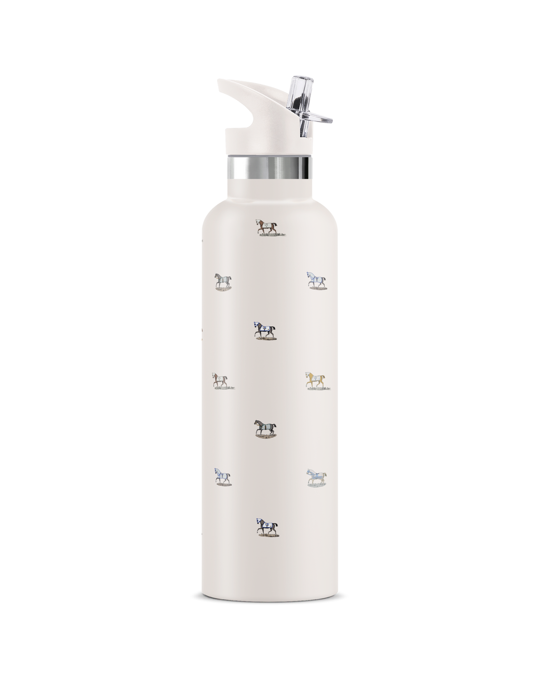 VEREDUS II Horse Motif Cream | 25 oz Insulated Water Bottle