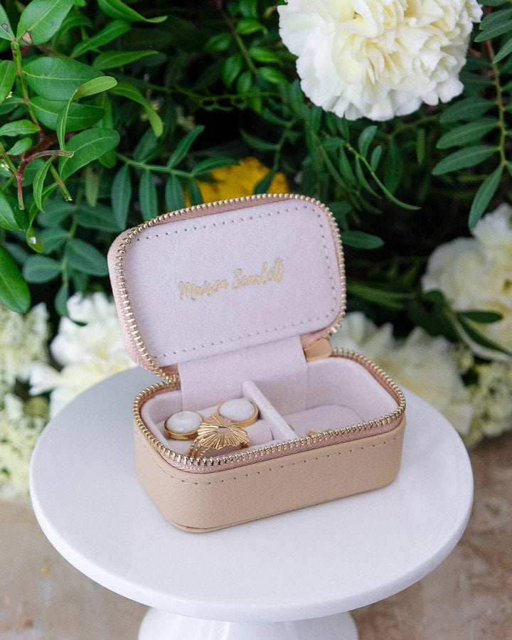 Marie-Leather Mini Travel Jewelry Box
