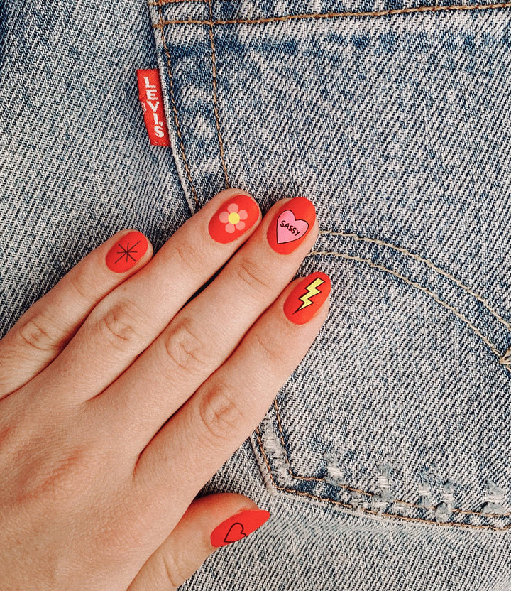 Nail Art Temporary Tattoo Pack - Color