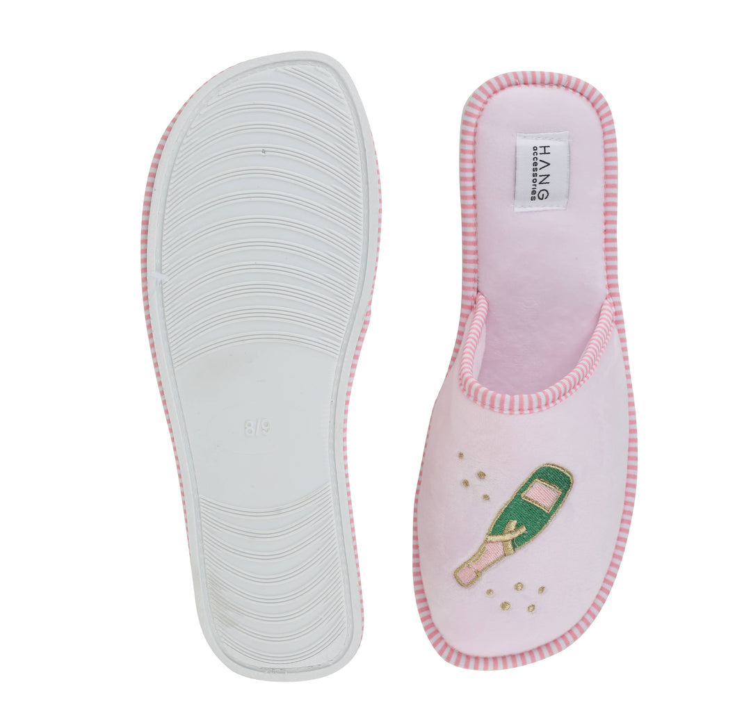 Champagne Foldable Travel Slippers & Pouch Set